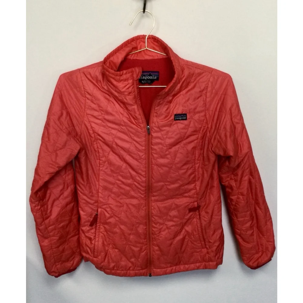 Girls Patagonia‎ Jacket XL Coral Quilted Full Zip